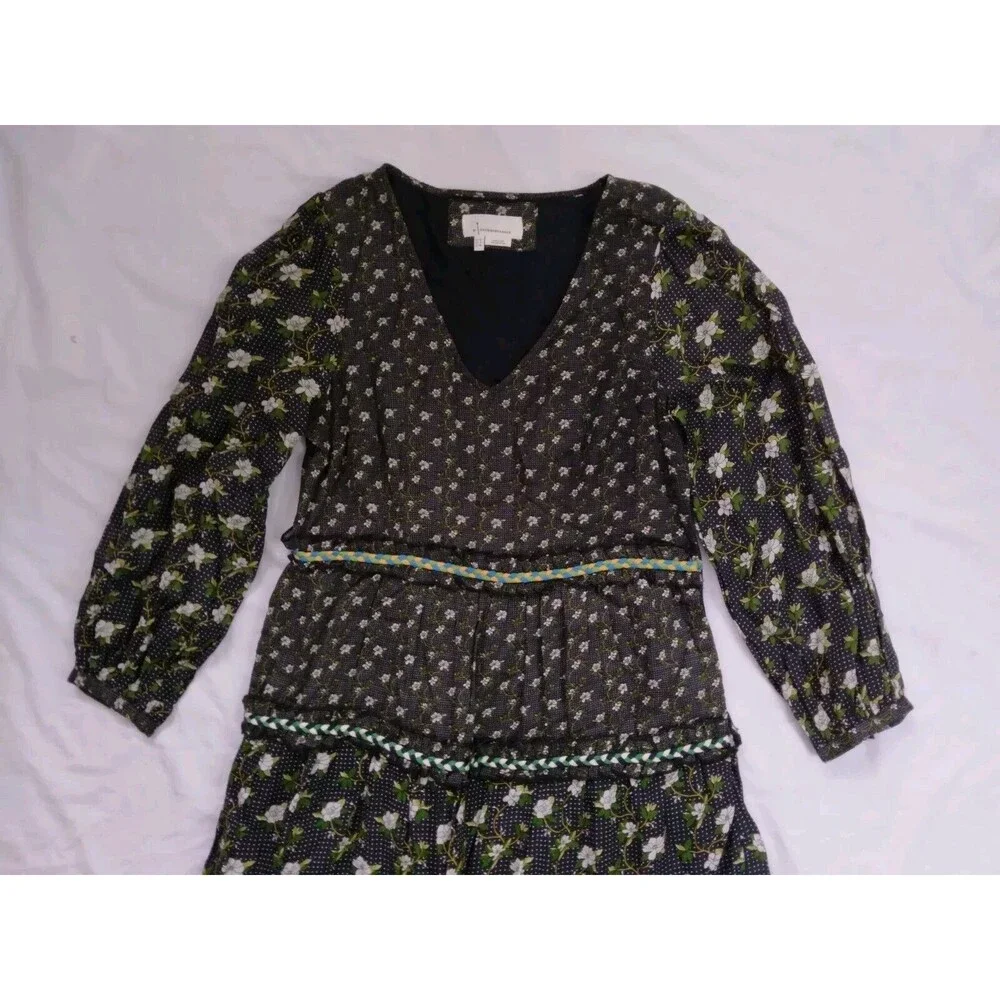 ANTHROPOLOGIE Karoline Tiered Floral Maxi Dress Boho Cottagecore Womens Size 8 - Picture 4 of 14